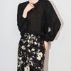 Lantern Sleeve Chiffon Top
