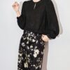 Lantern Sleeve Chiffon Top