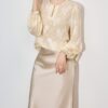 Lantern Sleeve Chiffon Top