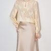 Lantern Sleeve Chiffon Top