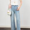 Light colored slim straight leg jeans with lace cuffs 10