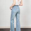 Light colored slim straight leg jeans with lace cuffs 7