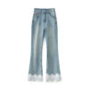 Light luxury lace flared jeans