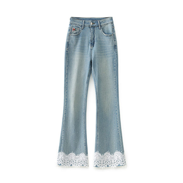 Light luxury lace flared jeans