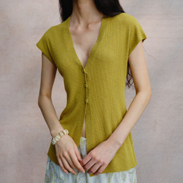 Lime Green Slim Fit Knit Cardigan 6