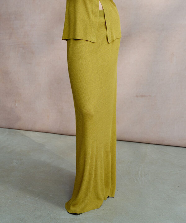 Lime Green Textured Knit Skirt 7