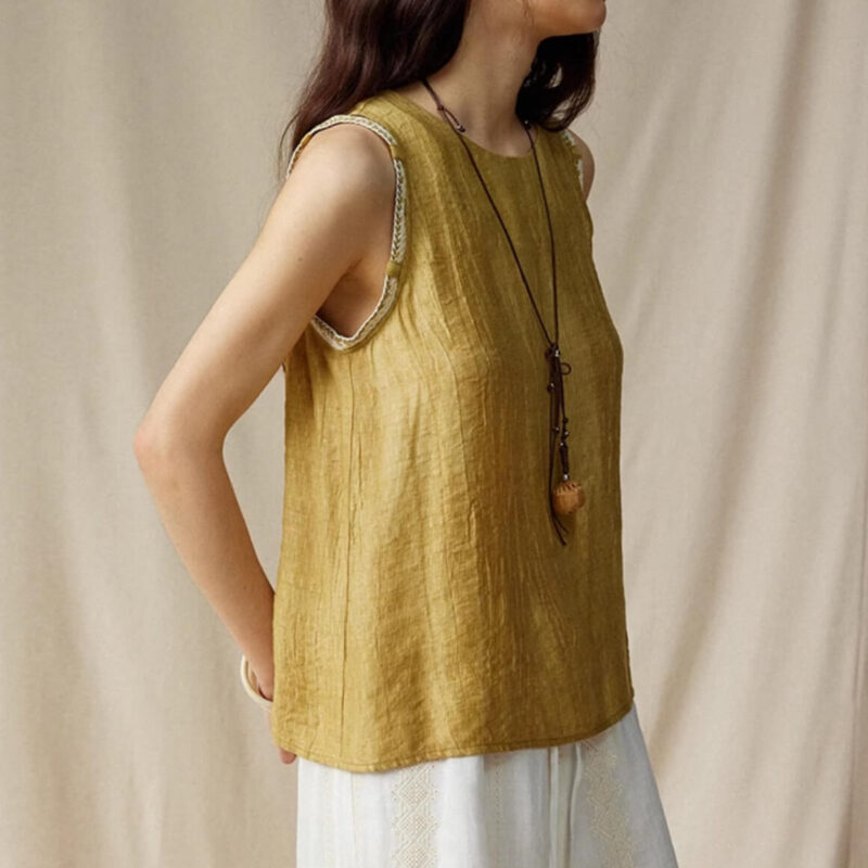 Linen Braided Rope Sleeveless Top 9