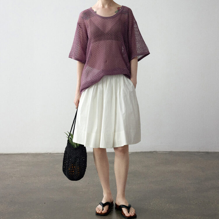 Linen U-neck Knitted Top