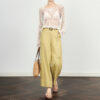 Linen high waist straight wide leg trousers 14