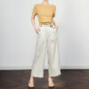 Linen high waist straight wide leg trousers 8