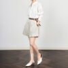 Linen loose wide leg straight shorts 5