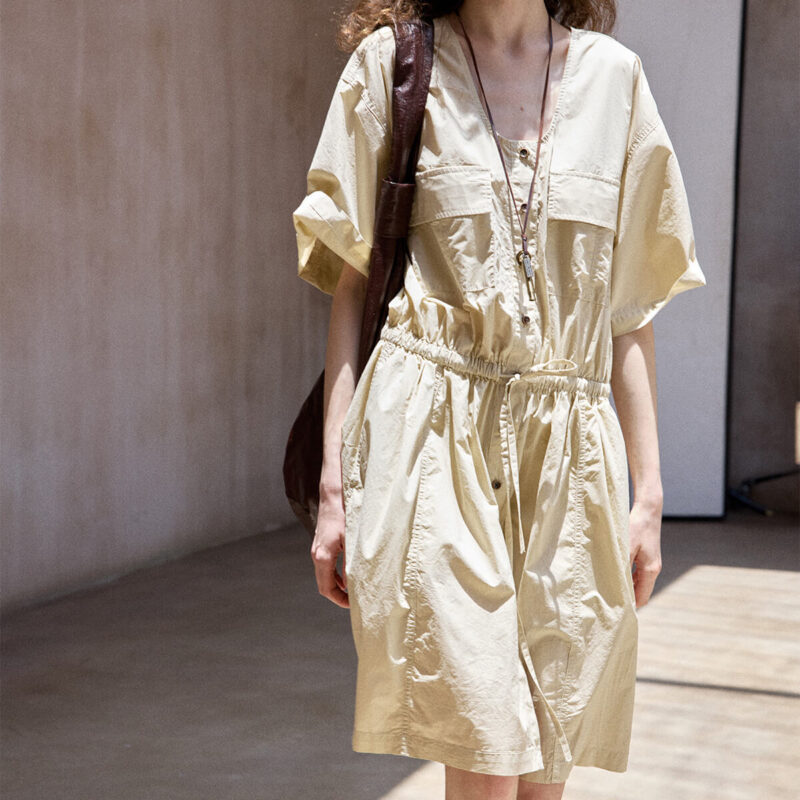 Long Staple Cotton Cargo Pocket Dress 1