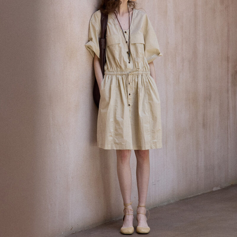 Long Staple Cotton Cargo Pocket Dress 4