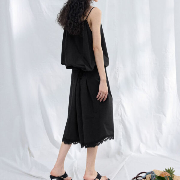 Long Staple Cotton Lace Trim Dress 2