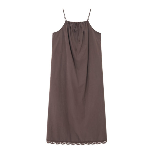 Long Staple Cotton Lace Trim Dress 4