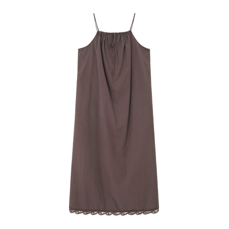 Long Staple Cotton Lace Trim Dress 4