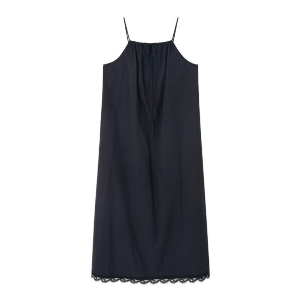 Long Staple Cotton Lace Trim Dress 5