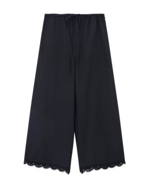 Long-staple Cotton Lace Cropped Trousers