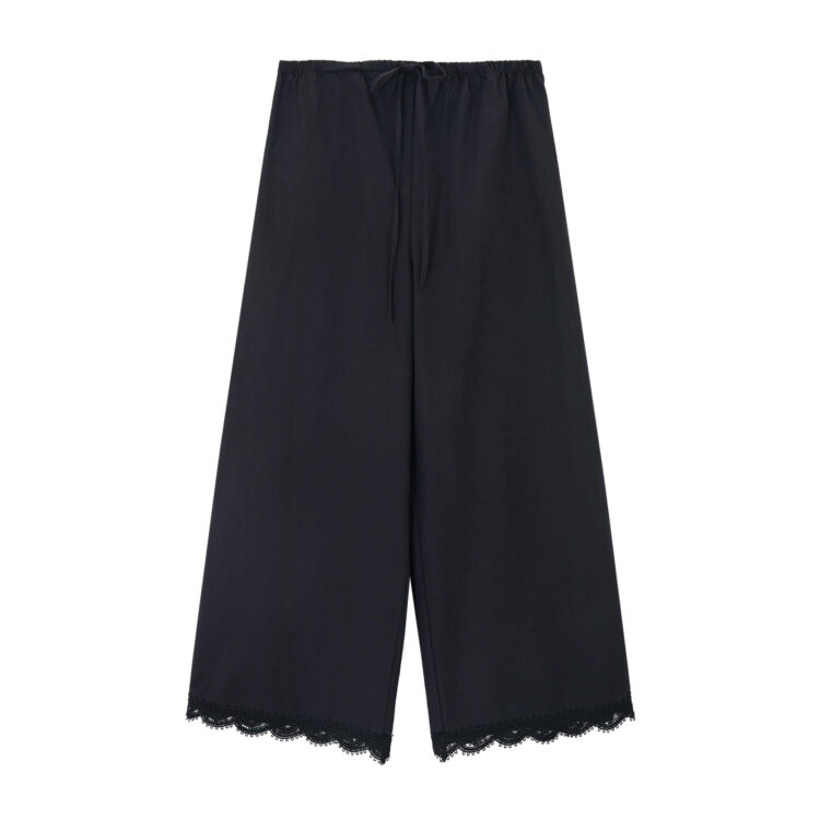 Long-staple Cotton Lace Cropped Trousers