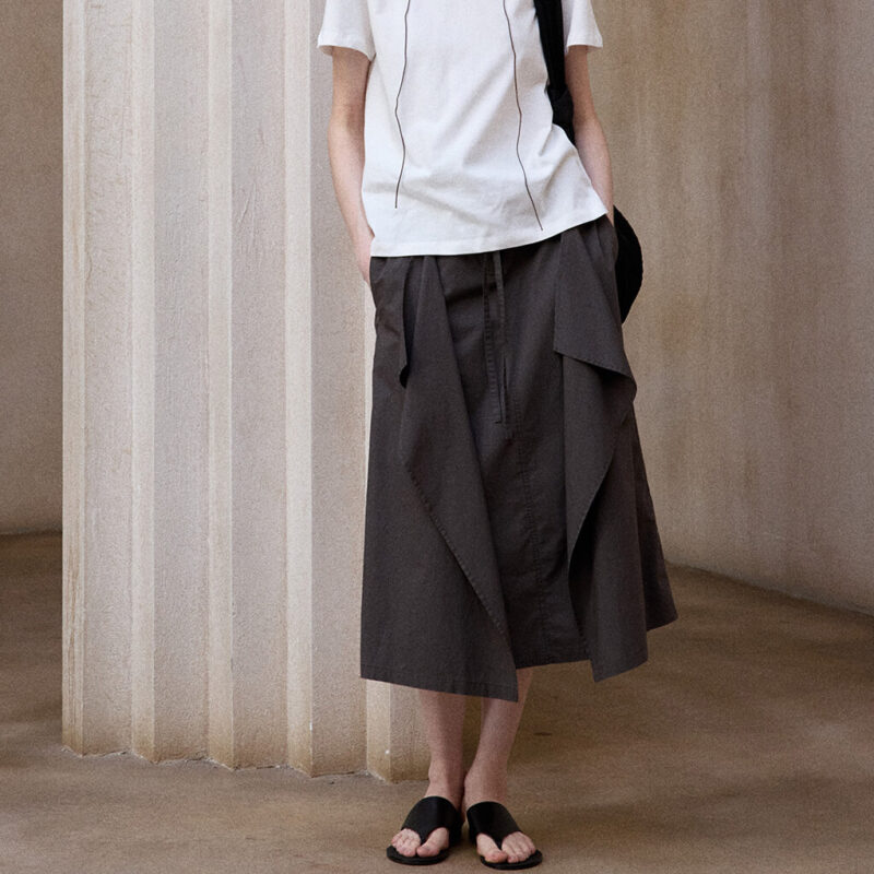 Long staple cotton irregular skirt 2