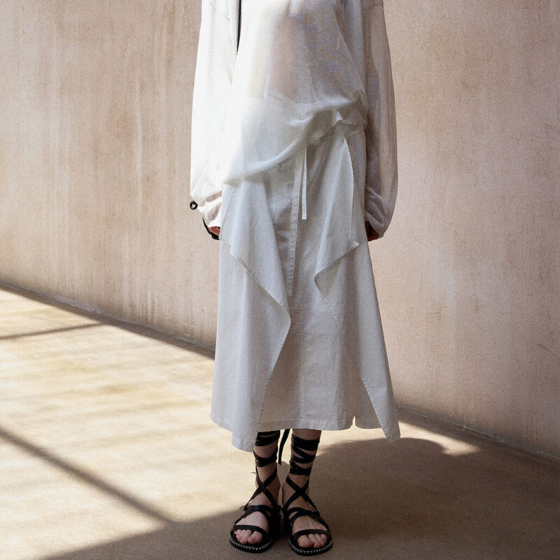 Long staple cotton irregular skirt 3