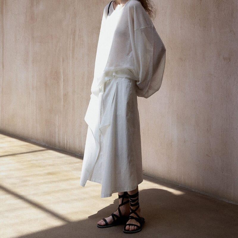 Long staple cotton irregular skirt 4
