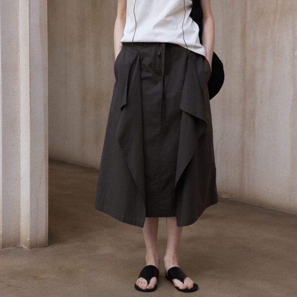 Long staple cotton irregular skirt 5
