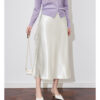 Lustrous satin drape luxury fashion lady skirt
