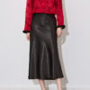 Lustrous satin drape luxury fashion lady skirt
