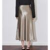 Lustrous satin drape luxury fashion lady skirt