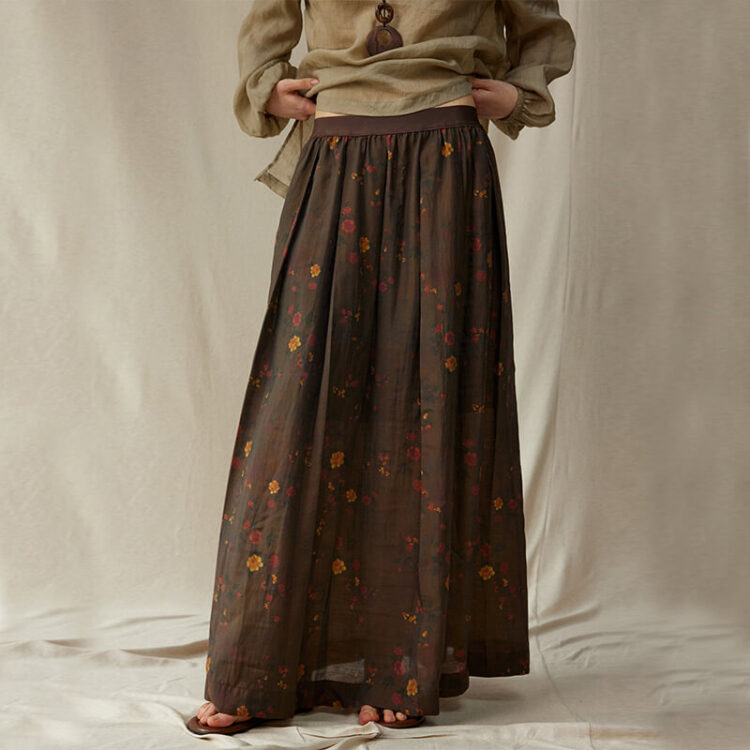 Bohemian Tencel Floral Skirt