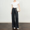 Lyocell Linen Bohemian Beaded Wide Leg Pants 2