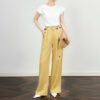 Lyocell Linen Bohemian Beaded Wide Leg Pants 3