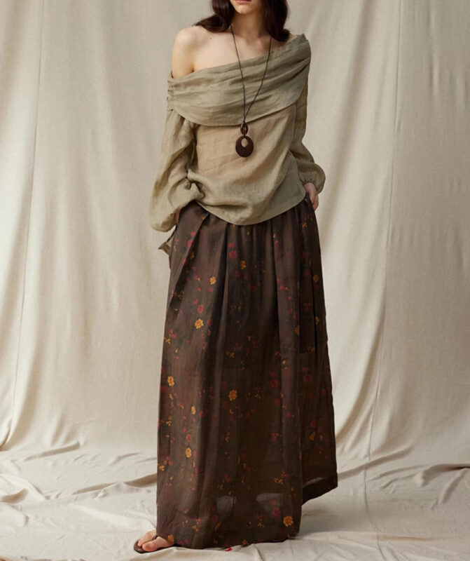 Lyocell Linen Bohemian Beaded Wide Leg Pants 4 1