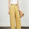 Lyocell Linen Bohemian Beaded Wide Leg Pants 5
