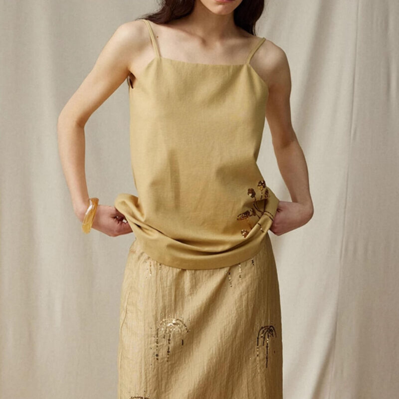 Lyocell Linen Sequined Sling 2
