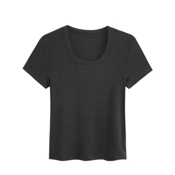 Lyocell Tencel Sheep Wool U Neck T Shirt 1