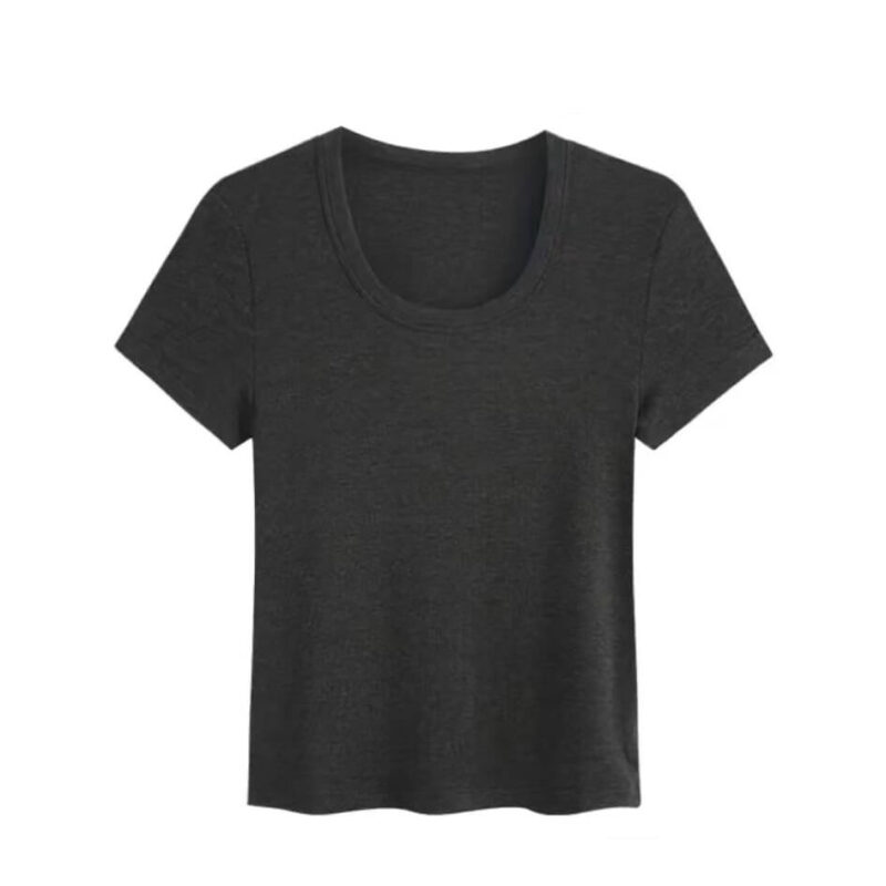 Lyocell Tencel Sheep Wool U Neck T Shirt 1