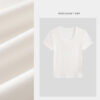 Lyocell Tencel Sheep Wool U Neck T Shirt 7