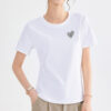 Mercerized Cotton Heart Round Neck T shirt 1