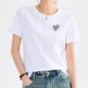 Mercerized Cotton Heart Round Neck T shirt 4