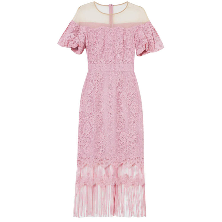 Mesh Off-shoulder Tassel Party Dress