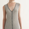 Morandi Contrast Color Drape Slim Dress