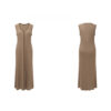 Morandi Contrast Color Drape Slim Dress