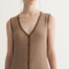 Morandi Contrast Color Drape Slim Dress