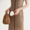 Morandi Contrast Color Drape Slim Dress
