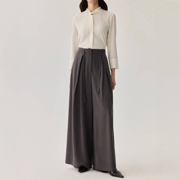 Mulberry Silk Oversized Wide Leg Suit Trousers 4