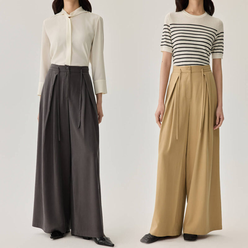 Mulberry Silk Oversized Wide Leg Suit Trousers 5
