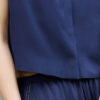 Navy Blue Cropped Silk TOP 5