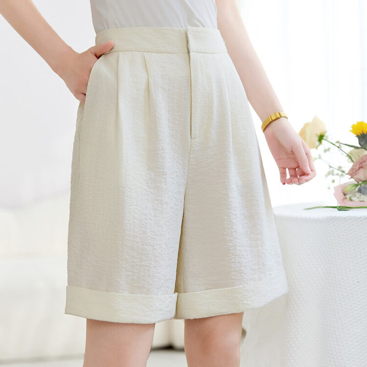 Off-white Silk High Waist Shorts
